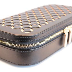 Wolf Chloe Zip Jewelry Case Black Leather NBU
